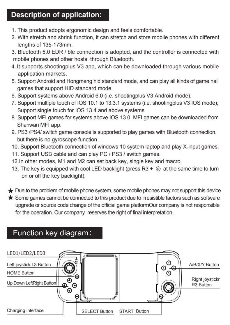 Gamepad Para Celular - IOS e Android / Bluetooth