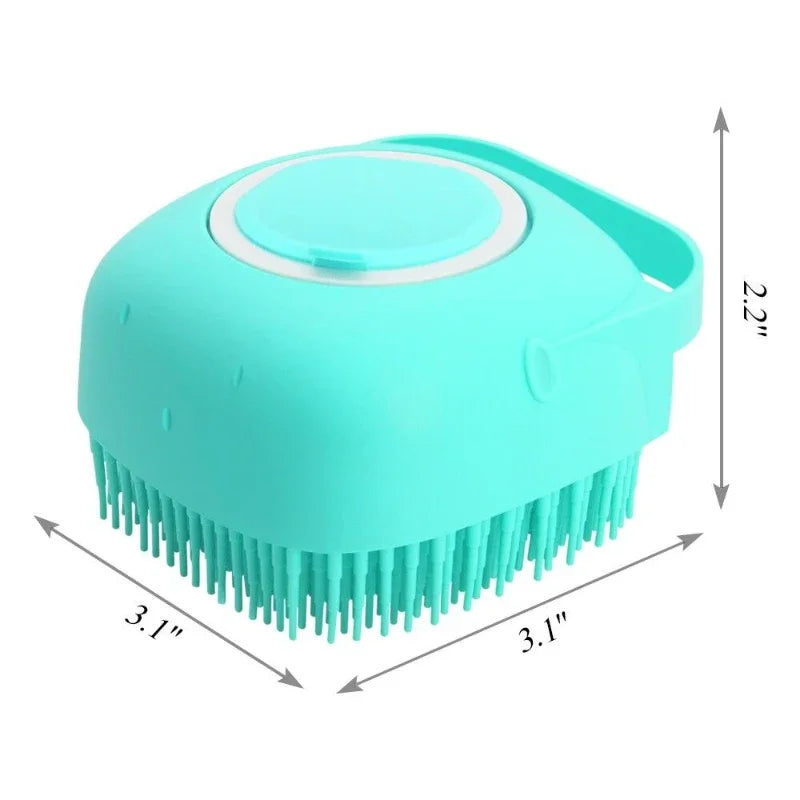 Escova de Silicone com Compartimento para Shampoo