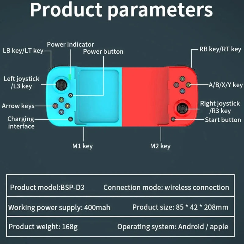 Gamepad Para Celular - IOS e Android / Bluetooth